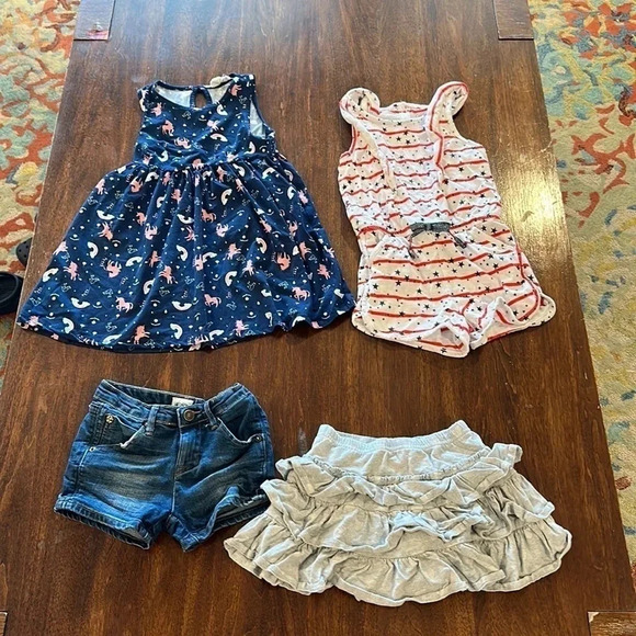 Girls 6  6x bundle Hudson mini Boden jean shorts, skort,‎ dress and romper - Picture 1 of 7